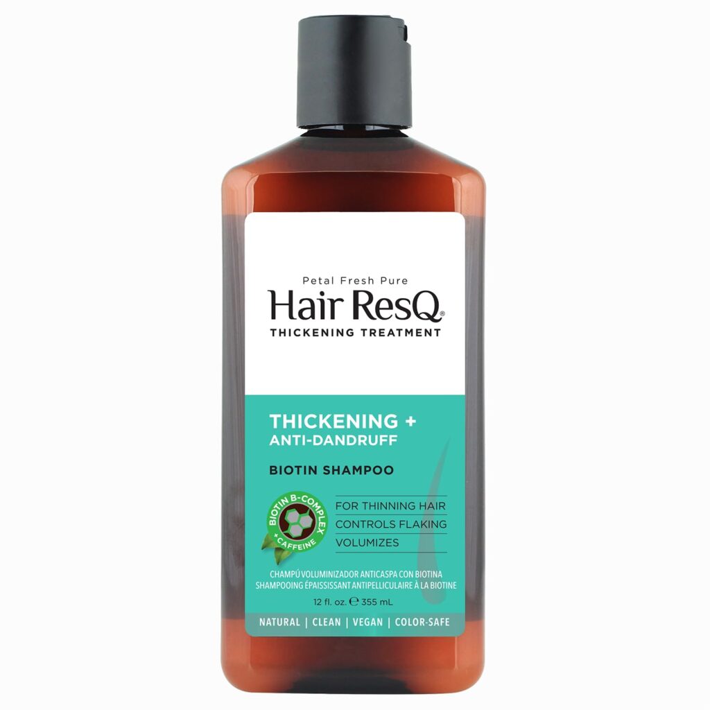 Petal Fresh Hair ResQ Thickening + Anti-Dandruff Shampoo - 355 ml | For Dry & Itchy, Flaky Scalp | Within Biotin, Zinc & Patchouli | No Sulphate, Silicones & Paraben