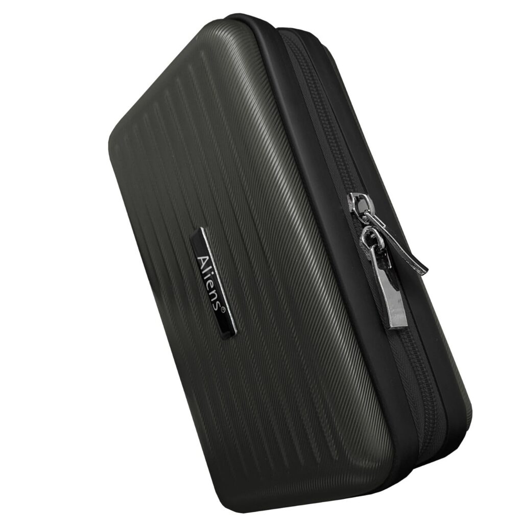 Aliens Travel Gadget Organiser Case Bag, Hardshell ABS Material, Shockproof, Water-Resistant Travel Storage Pouch for HDD/SSD, Gadget Organiser, Cable, Charger, Smartphone, airpods, Power Bank-Grey