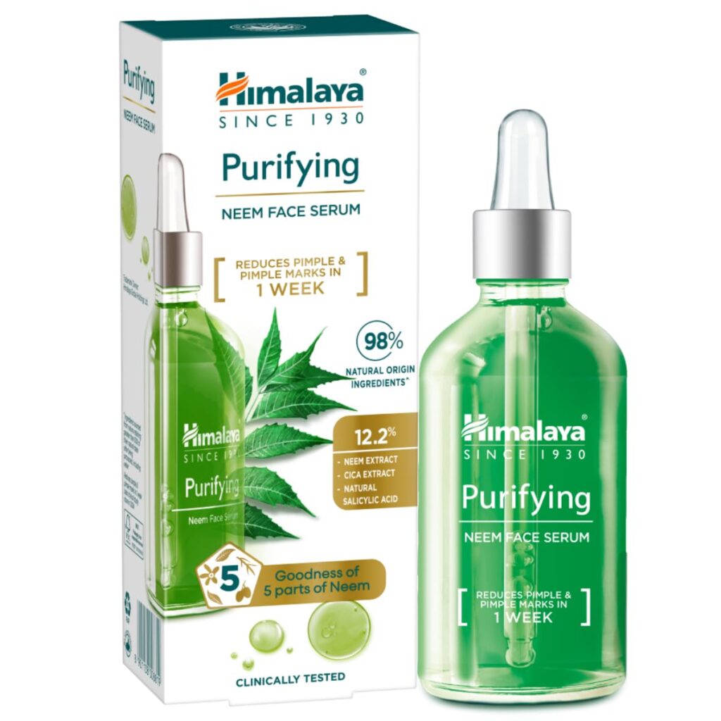 Himalaya Purifying Neem Face Serum | 2% Natural Salicylic Acid + Cica + Neem Extract | 5 Parts of Neem | Reduce Acne & Pimple Marks | 30ml