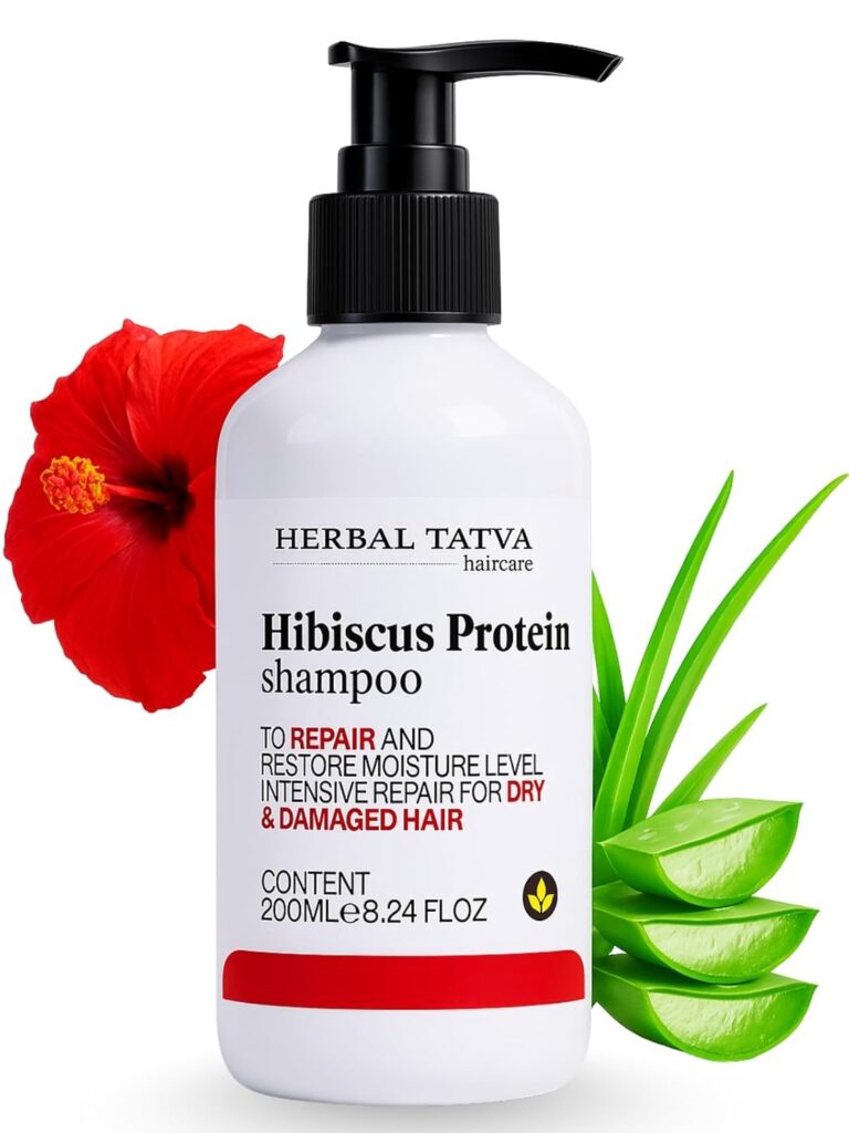 Herbal Tatva Hibiscus Protein Shampoo 200ml | For Dry Hair & Damaged Hair Repair | Herbal Shampoo For Hair Growth | 100% Paraben-Free, Sulphate-Free | For All Hair Types
