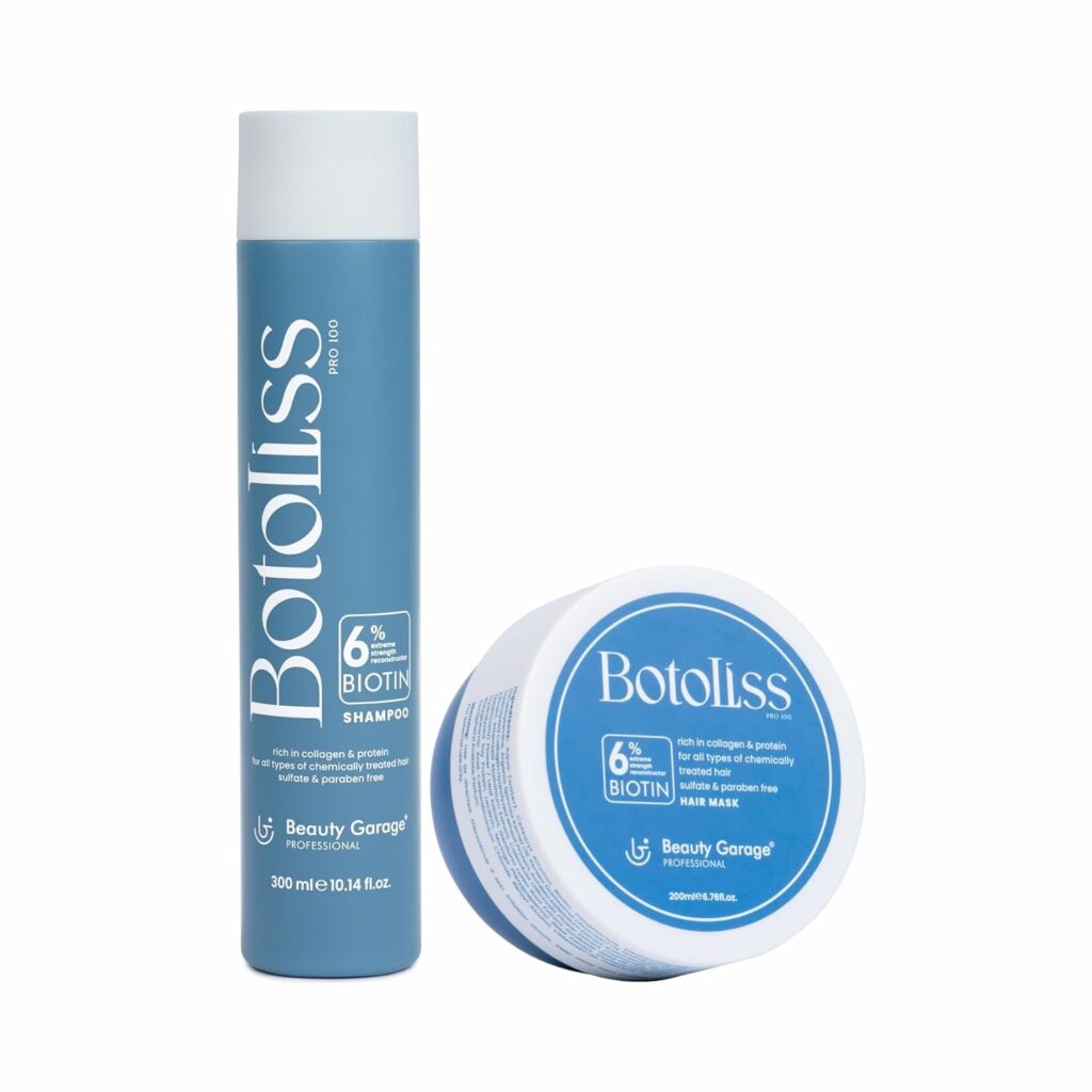 Beauty Garage Botoliss Biotin Shampoos & Hair Mask for Frizzy Hair | Daily Use Smoothening & Repair Combo for Women & Men | Deep Conditioner | 300ml + 200ml Pack