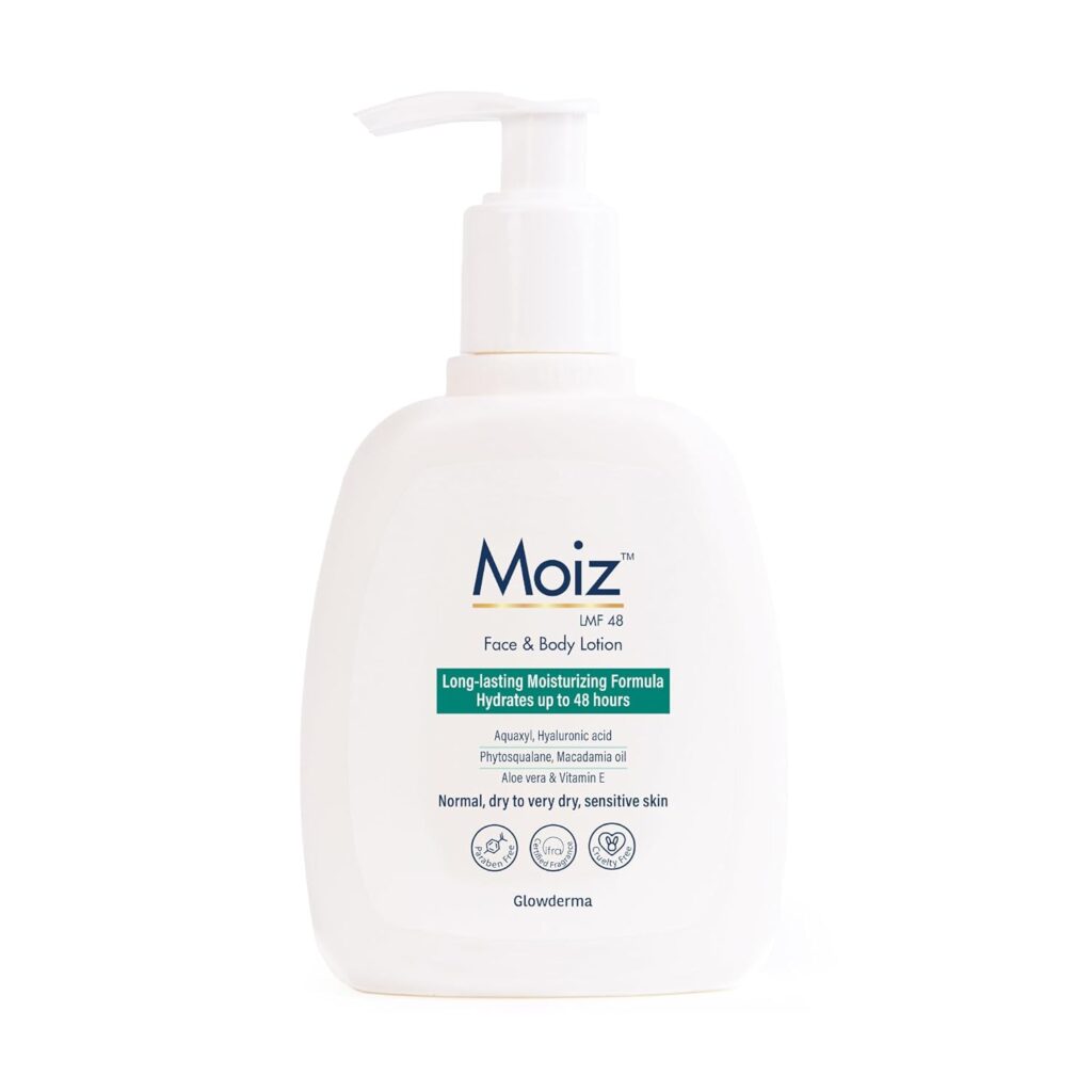 Moiz LMF 48 Lotion | 48 Hour Long-Lasting Moisturizer | Formulated with 17 Moisturizers | Non-Comedogenic | Paraben & Cruelty-Free - 200ml