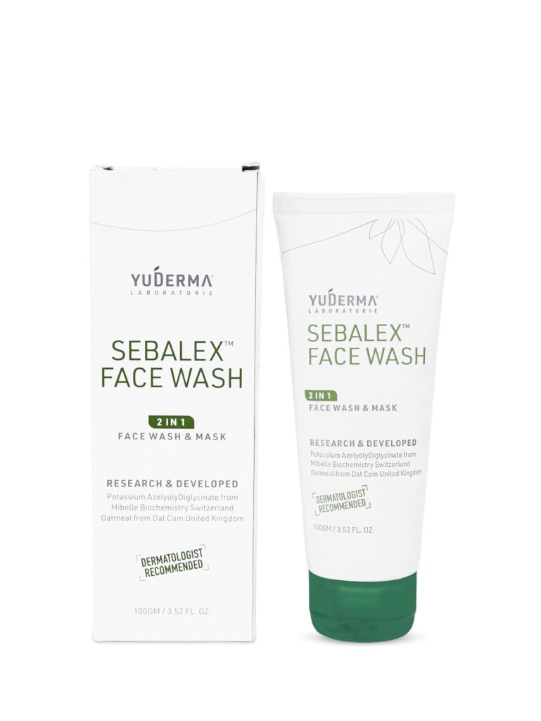 YUDERMA Sebalex Face Wash for Oily and Acne Prone Skin, 100gm Medi-Acne Face Wash & Mask, Sulphate & Paraben Free, Non-Comedogenic Face Wash for Women and Men