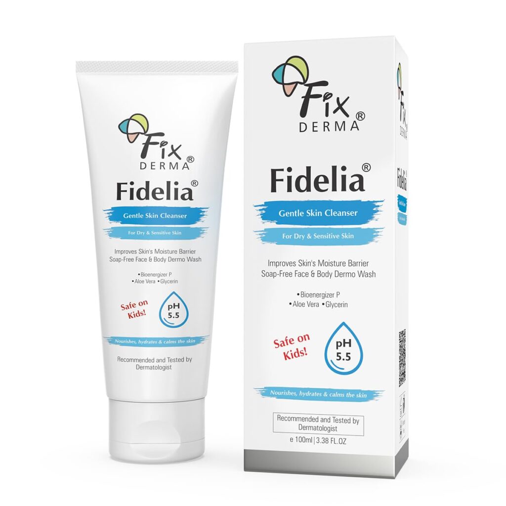 Fixderma Fidelia Gentle Skin Cleanser | Face Wash for Women | Body Wash for Men | Face & Body Wash for Dry & Sensitive Skin | Soap Free Face & Body Wash - 100Ml