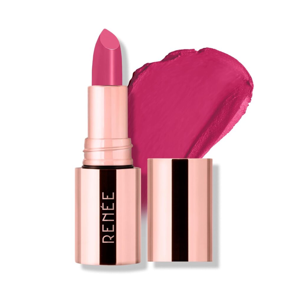 RENEE Everstay Matte Lipstick - Pink Aura, Long Stay, Hydrating & Non-Drying, Smudge & Transfer Proof, Lightweight, Intense Pigment, Full Coverage, Vitamin E Infused, for All Occasions, 4.2g