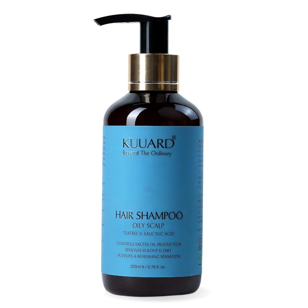 Kuuard Hair Shampoo | Adds Shine, Bounce & Reduces Hair Fall | Shampoo With Tea Tree and Hibisus Extract| For Normal To Oily Scalp | 200 ml
