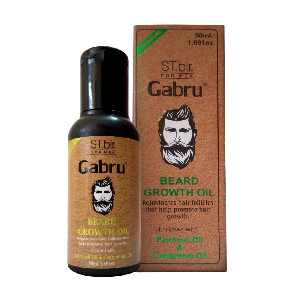 Gabru Beard Growth Oil for Men With Patchouli & Cardamom Oil Boosts Beard Growth & Nourishes Follicles 100ml