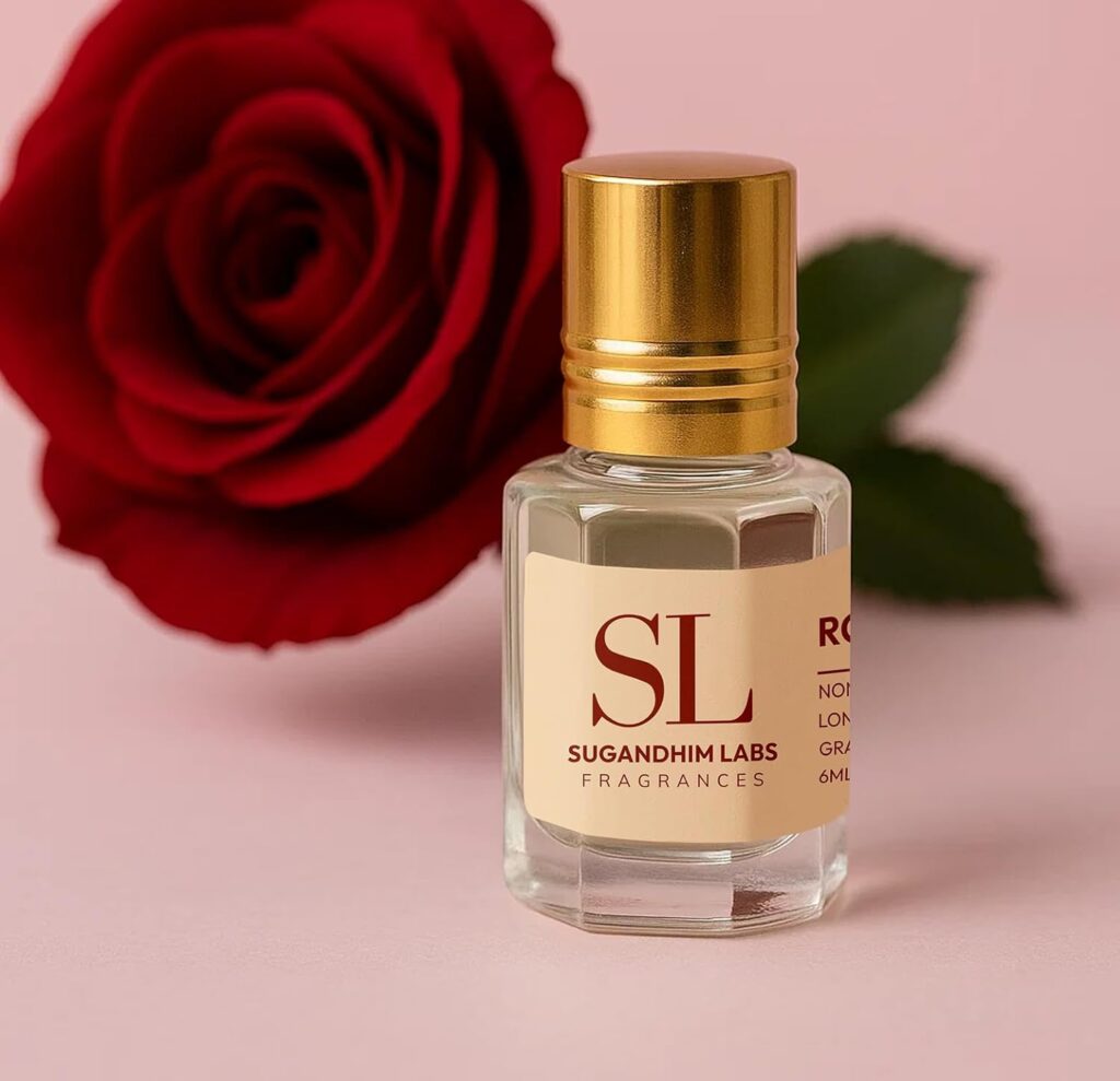 Rose I Non-Alcoholic Roll-On Attar-Itra I 6 ML Pure oil Attars, Long-Lasting Fragrance for Men & Women I Regular Wear, Religious Use, Gifting, Office, Festive Use I
