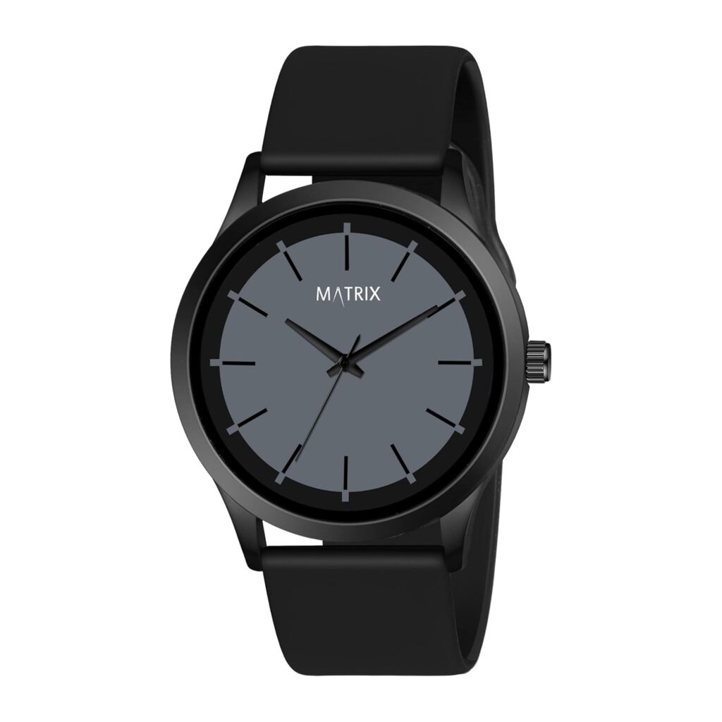 Matrix Minimalist Dual Colour Dial with Softest Silicone Strap Analog Wrist Watch for Men & Boys