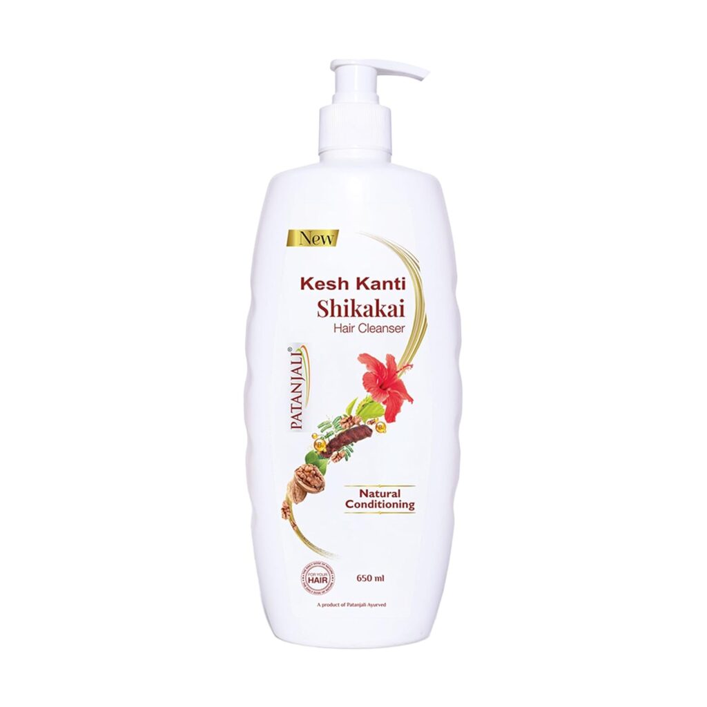 Patanjali Kesh Kanti Shikakai Hair Cleanser 650 Ml, Natural Conditioning Shampoo For Dry & Damaged Hair, Scalp Cleansers for Men and Women, All Hair Types