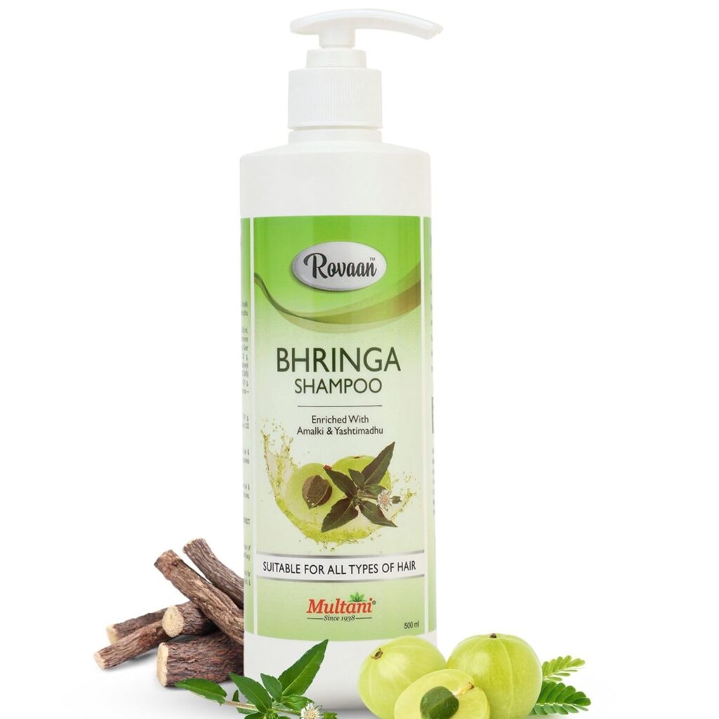Rovaan Bhringa Shampoo for Controlling Dandruff & Hair fall | Shampoo for Reducing Scalp Irritation | Strengthen Hair Follicles |Suitable for All Hair Types, 500ml