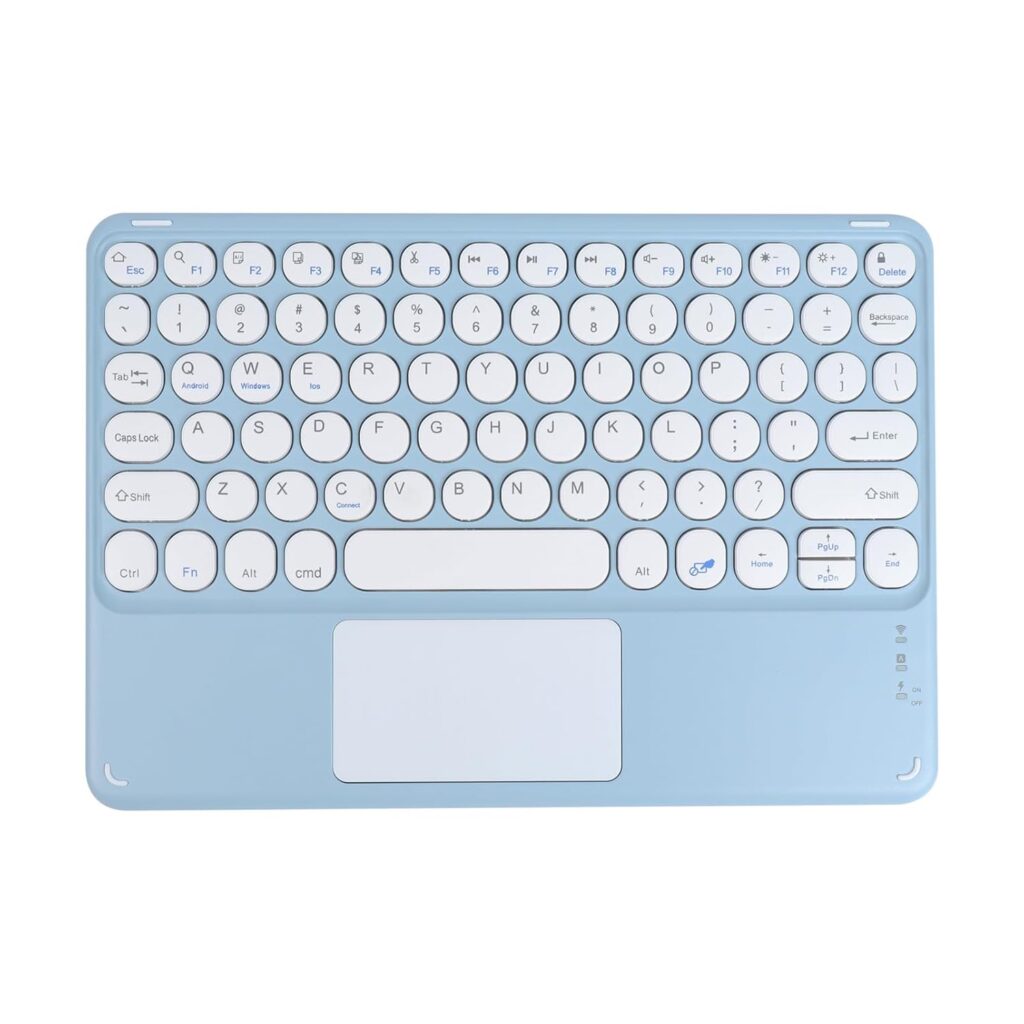 Bluetooth Keyboard,10-inch Wireless Bluetooth Keyboard with Touchpad for iPad Ultra-Slim Small Portable Rechargeable Keyboard with Trackpad for iPad iPhone Tablet Android Phone PC Computer Mac(Blue)