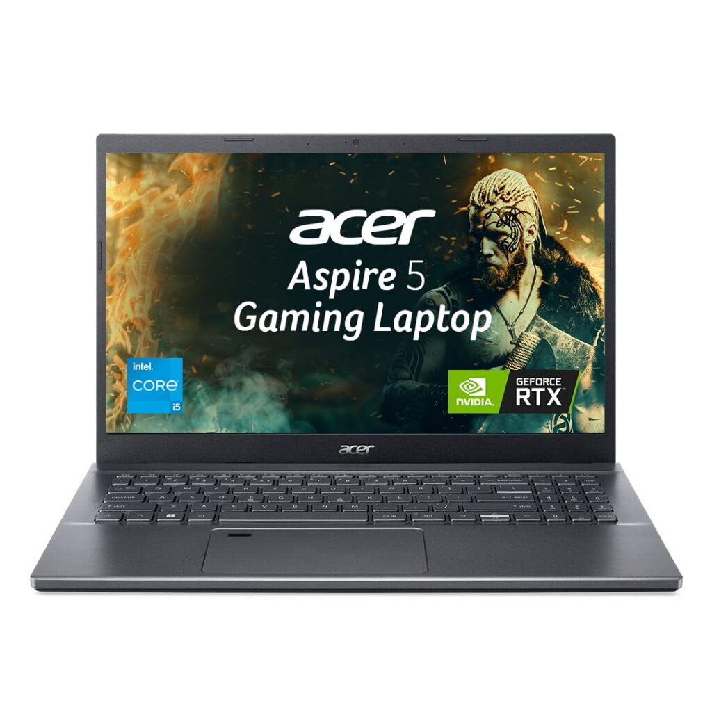 Acer Aspire 5 Gaming Laptop 13th Gen Intel Core i5 (Windows 11 Home/ 8 GB RAM/ 512 GB SSD/NVIDIA GeForce RTX 2050), A515-58GM 39.62 cm (15.6") IPS Full HD Display, Steel Gray, 1.78 KG