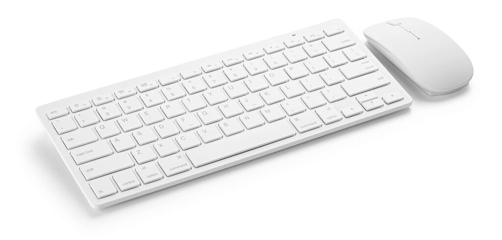 Mason West Slim Wireless Keyboard and Mouse Combo - White - for Desktop/Laptop/Windows/Mac, Simple Plug-and-Play USB Nano Receiver