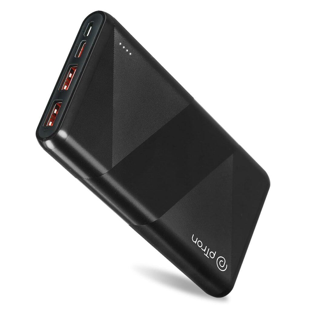 pTron Newly Launched Dynamo Z 10000mAh 22.5W Power Bank Supports VOOC/Wrap/Dash USB Charging, 20W PD Fast Charging, 3 Output Ports, 2 Input Ports & Multiple Layers of Protection (Black)