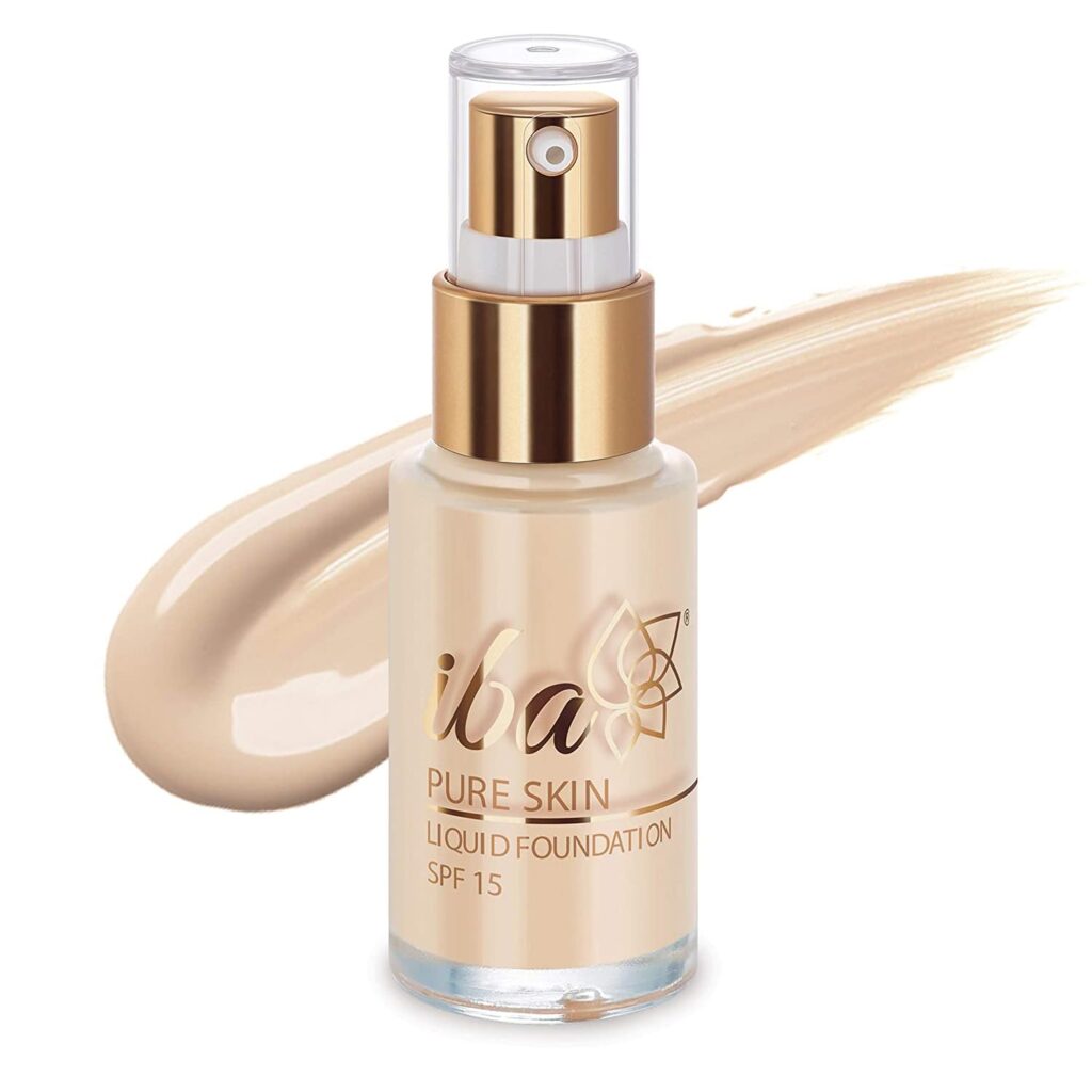 Iba Pure Skin Liquid Foundation - Snow White, 30ml | Full Coverage | Long Lasting | Lightweight | Oil Free Dewy Finish | SPF 15 | Halal Certified & Vegan Makeup