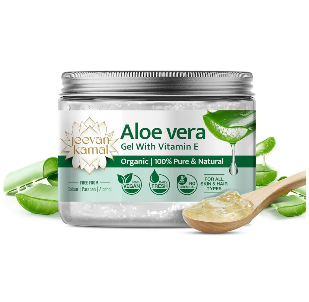 Aloe Vera Gel 300g | Pure & Organic | Natural Skin & Hair Moisturizer | Soothes Sunburn, Acne & Dandruff | Non-Sticky, Chemical-Free Herbal Gel for Men & Women