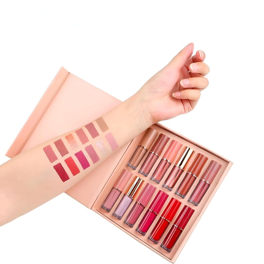 Korean Lip Gloss Lipstick Set of 12 Pcs | Waterproof & Smudgeproof, Long Lasting Lip Gloss | Hyderating, Non-Stick Lipstick Combo Set |