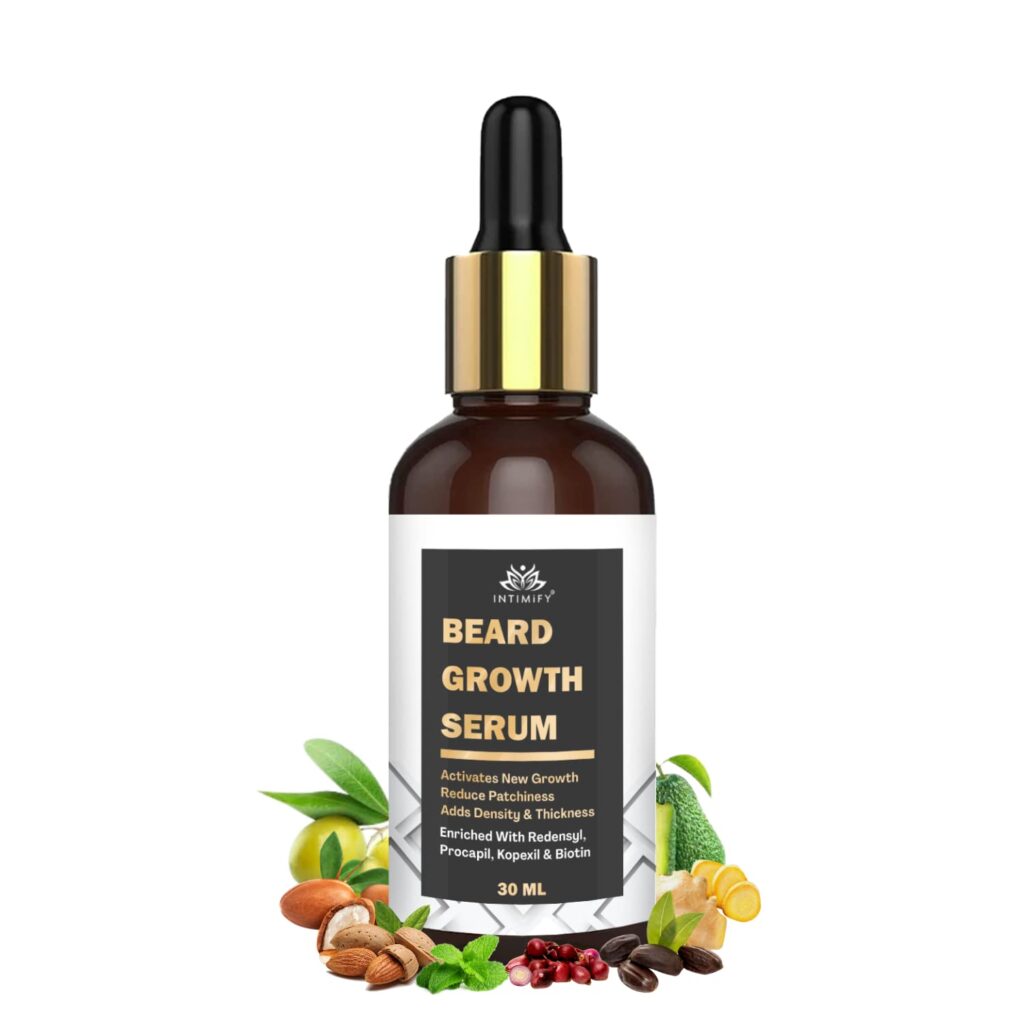 INTIMIFY Beard Growth Oil For Men, Beard Oil For Patchy Beard, Beard Oil For Growing Beard Faster, Mustache Beard Growth Oil 30 ml (Pack of 1)