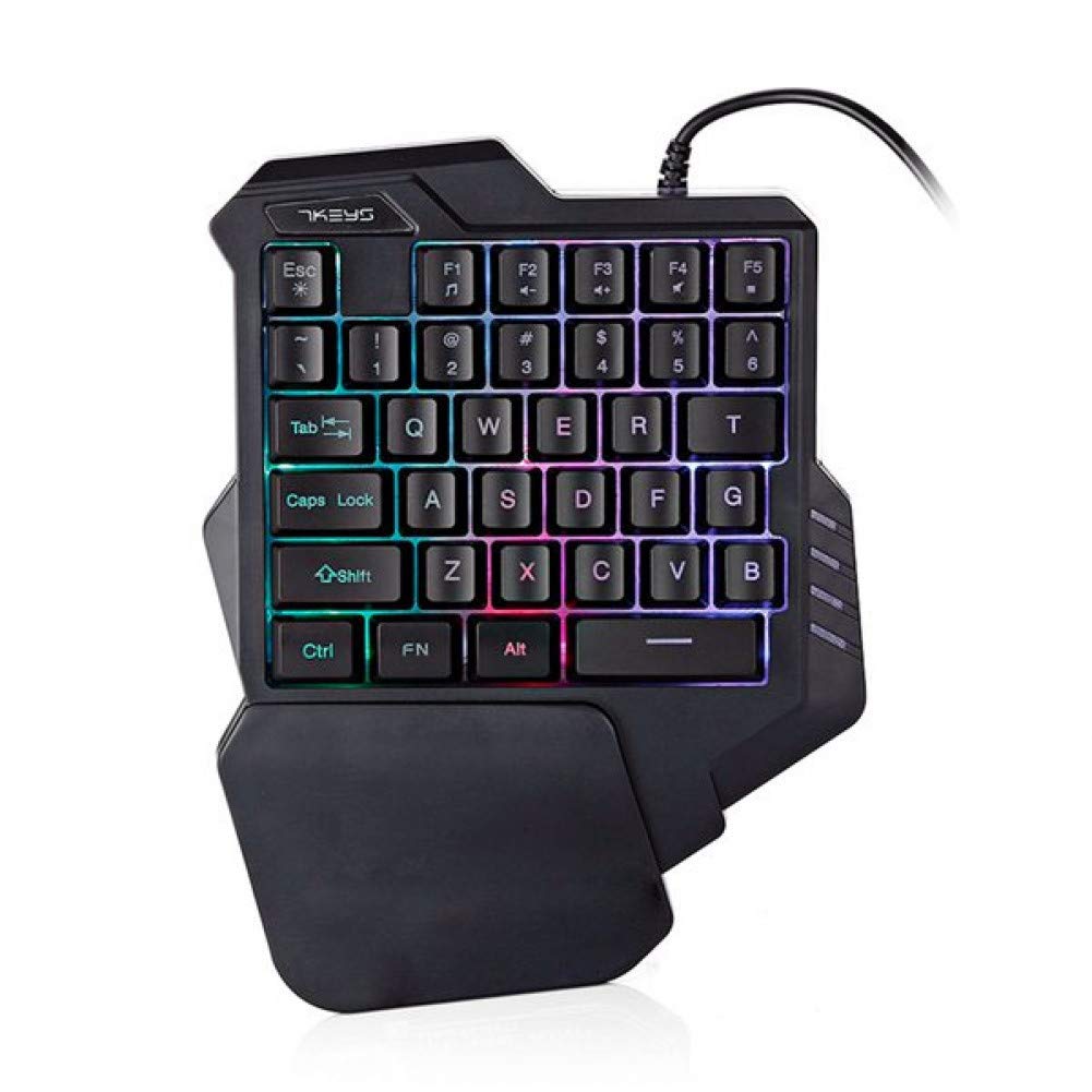 Keyboard Wired Gaming Keypad With Led Backlight 35 Keys One-Handed Membrane Keyboard