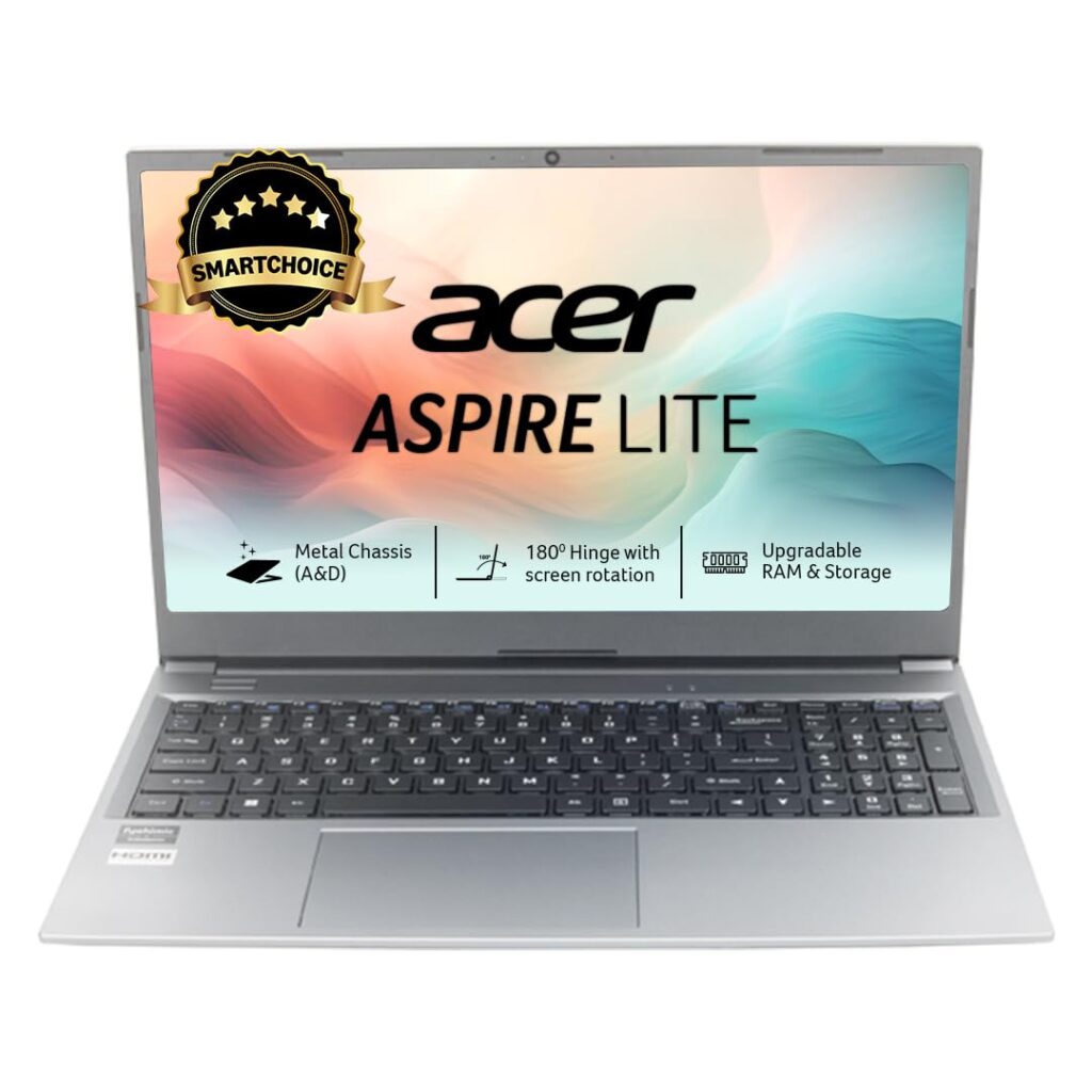Acer SmartChoice Aspire Lite, AMD Ryzen 5 5625U, 8GB RAM, 512GB SSD,FHD, 15.6"/39.62cm, Windows 11 Home, Steel Gray, 1.59 kg, AL15-41, Backlit Keyboard