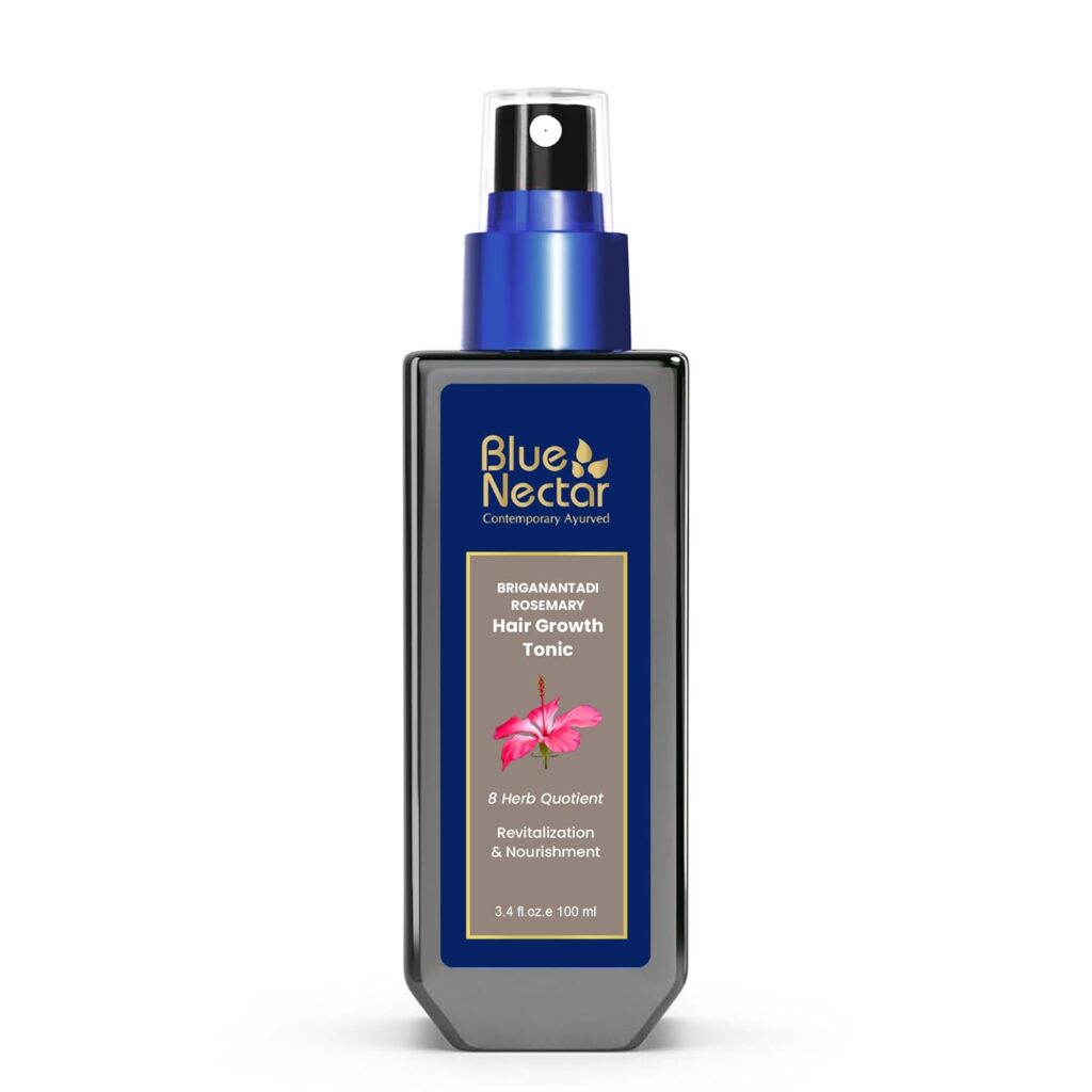Blue Nectar Rosemary Advanced Hair Growth Serum for Woman & Man | Natural Alternate to Redensyl Serum | Ayurvedic Hair Growth Spray with Bhringraj (8 Herbs, 100 ml)