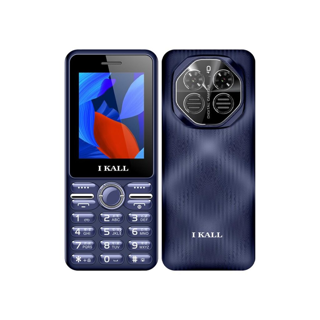 IKALL I4 4G Keypad Mobile Phone | 2.4" Display | 2500mAh Battery | Type-C Charging | Dual SIM | Preloaded Facebook & YouTube Apps (Blue)