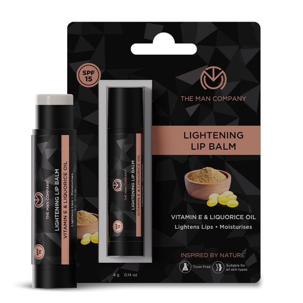 The Man Company Lip Balm for Dry, Chapped and Dark Lips - 4gm | Moisturizes, Nourishes & Soften Lips with the power of Vitamin E, Coconut & Olive Oil