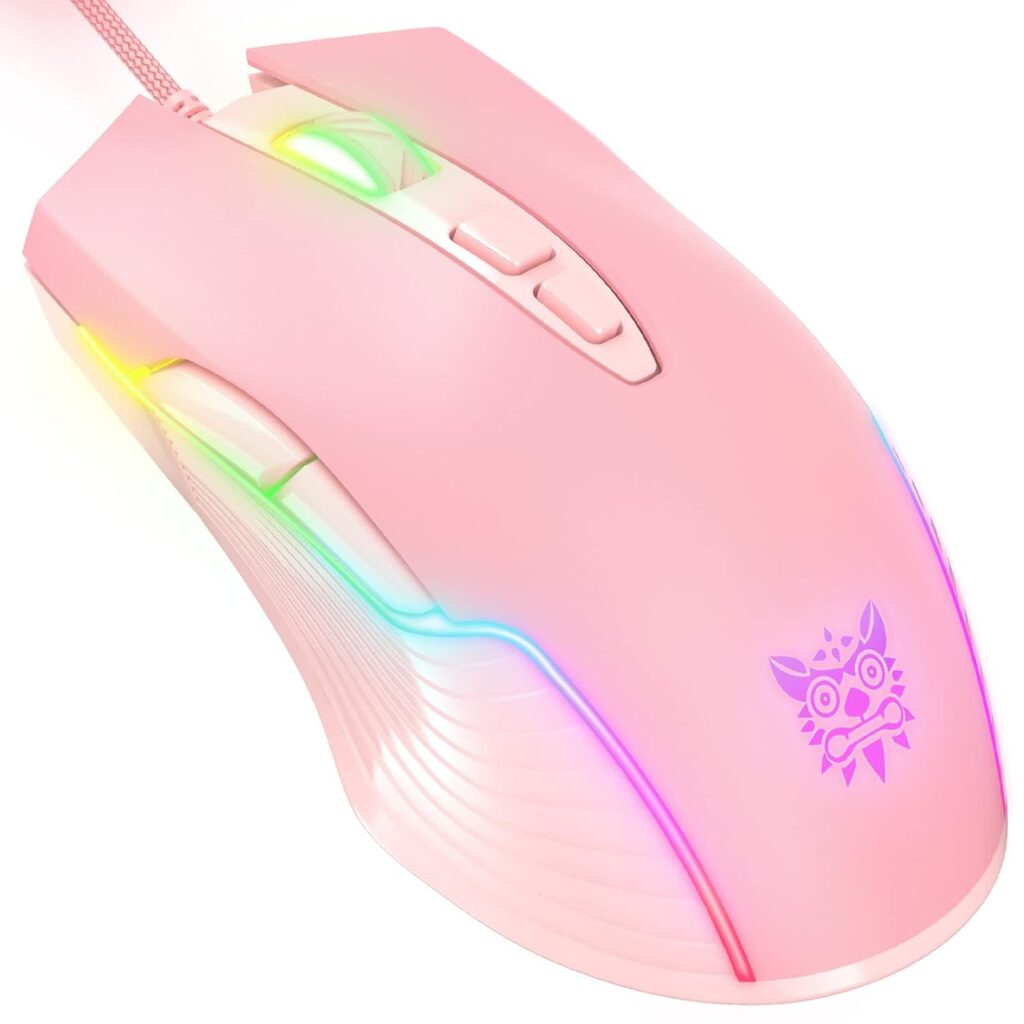CW905 USB Wired Gaming Mouse RGB LED Light E-Sports Mouse Optical Mouse Adjustable 6400DPI for Laptop Desktop PC Computer