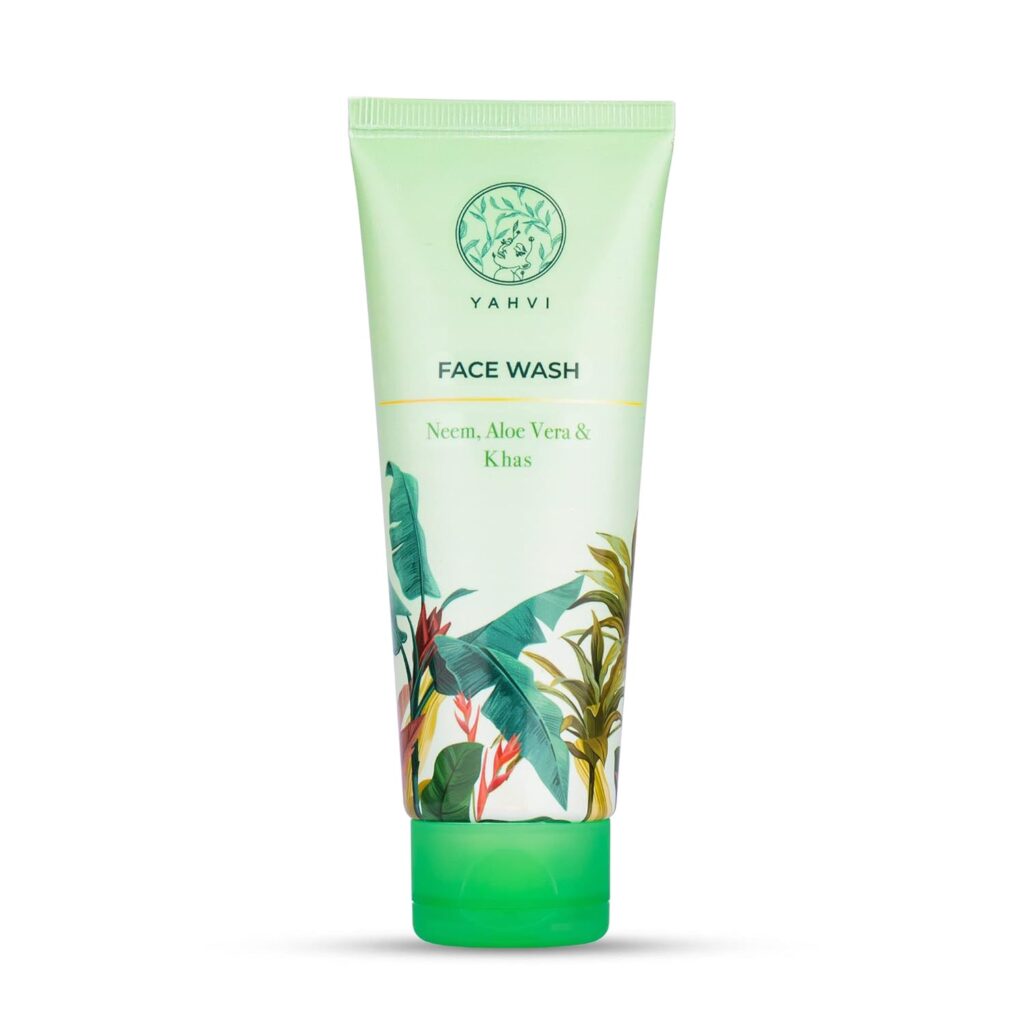 Yahvi Neem Face Wash with Aloe Vera, Khas & .05% Salicylic Acid Face Wash For All Skin Type | Aloe Sooth-100 Ml