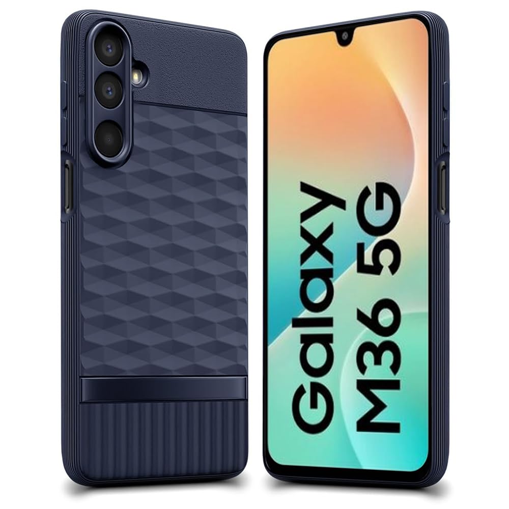 Amazon Brand-Solimo Shockproof Case for Samsung Galaxy M36 5G / F36 5G | Full Camera Protection | TPU Flexible Back Cover for Samsung Galaxy M36 5G / F36 5G (Steel Blue)