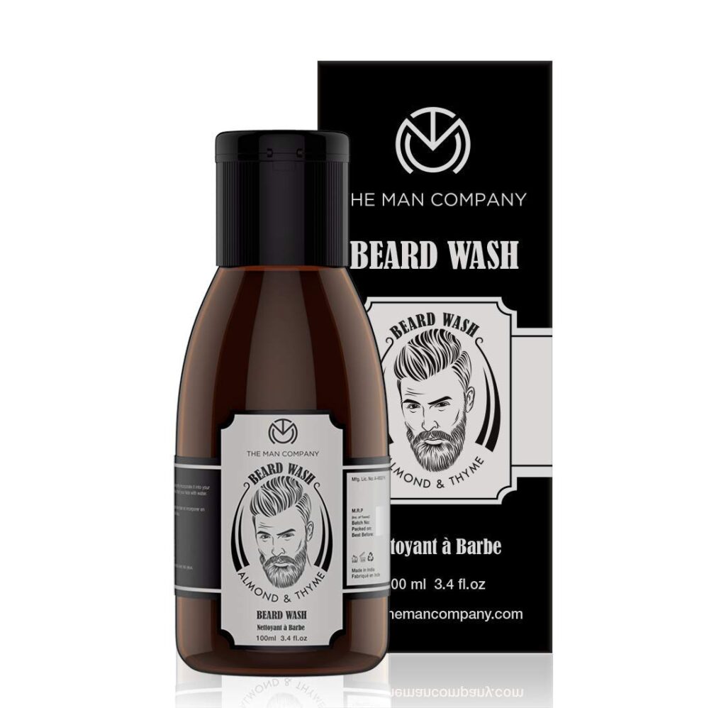 The Man Company Beard Wash & Shampoo - 100ml | Active Cleansing with Almond & Thyme Essential Oils | Natural Ingredients | Softens Beard & Adds Shine