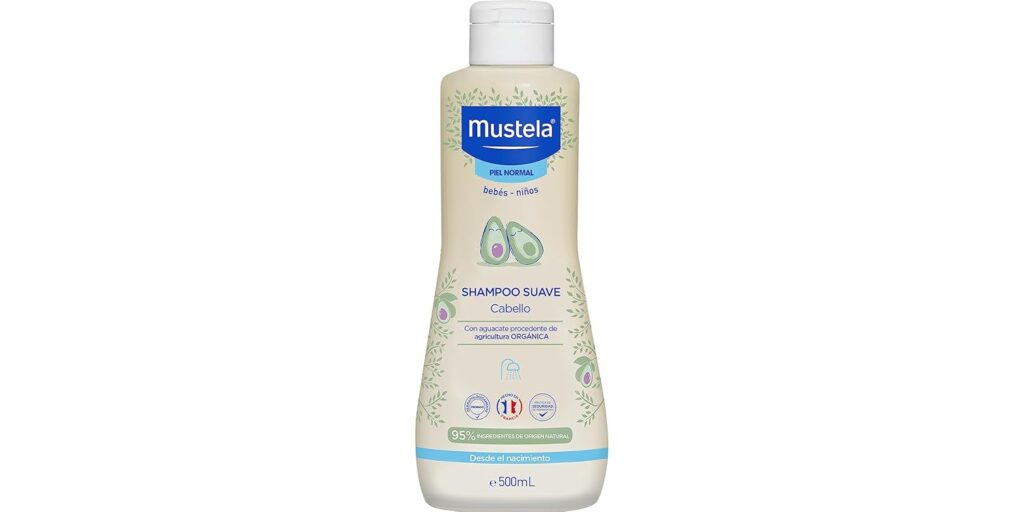 Mustela Baby & Kids Shampoo with 95% Plant-Based Ingredients | Gentle Baby Shampoo for Newborn, Toddler & Children | Babies Hair Shampoo | Tear-Free, Soap-Free – 6.76 fl oz (500 ml)