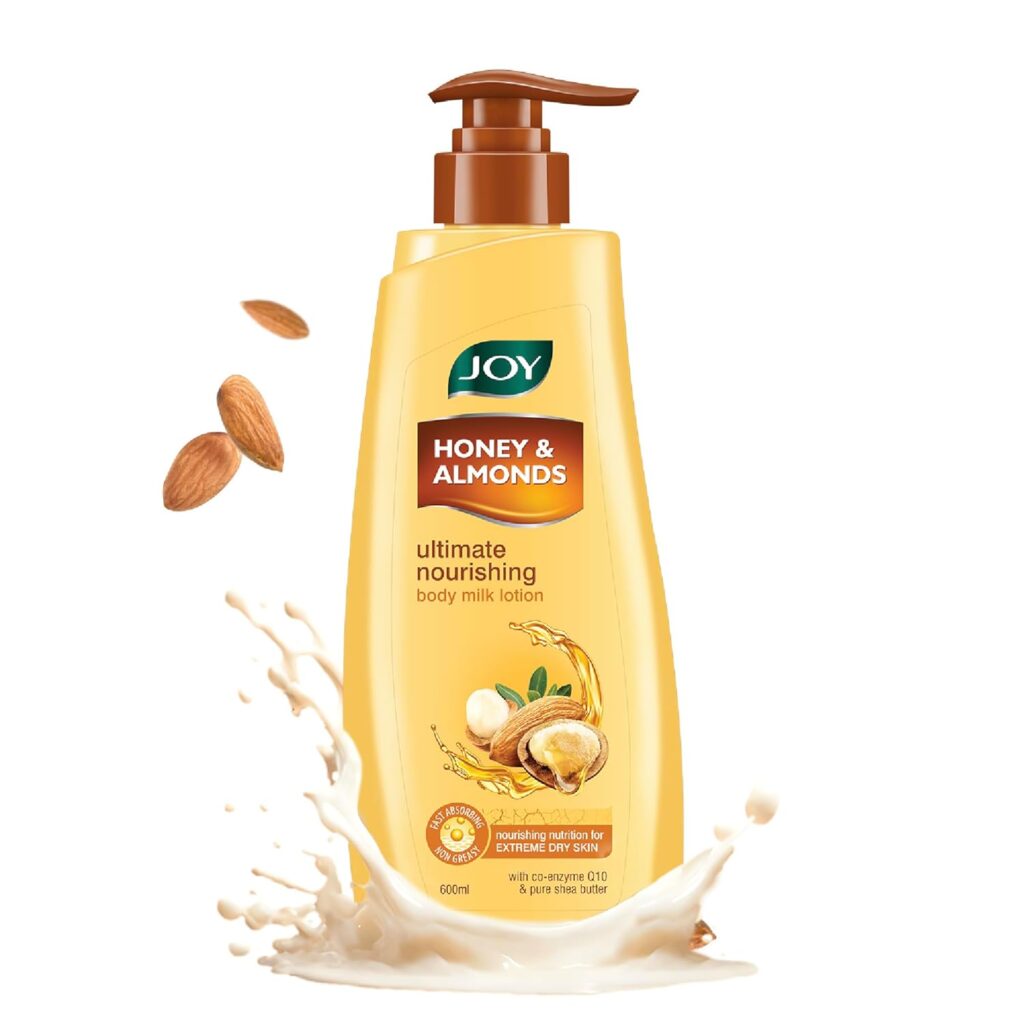 Joy Honey & Almonds Ultimate Nourishing Body Milk Winter Lotion 600ml | With Shea Butter & Vitamin E | Long Lasting Moisture | Prevents Dryness & Provides Intense Moisturization for Dry Skin