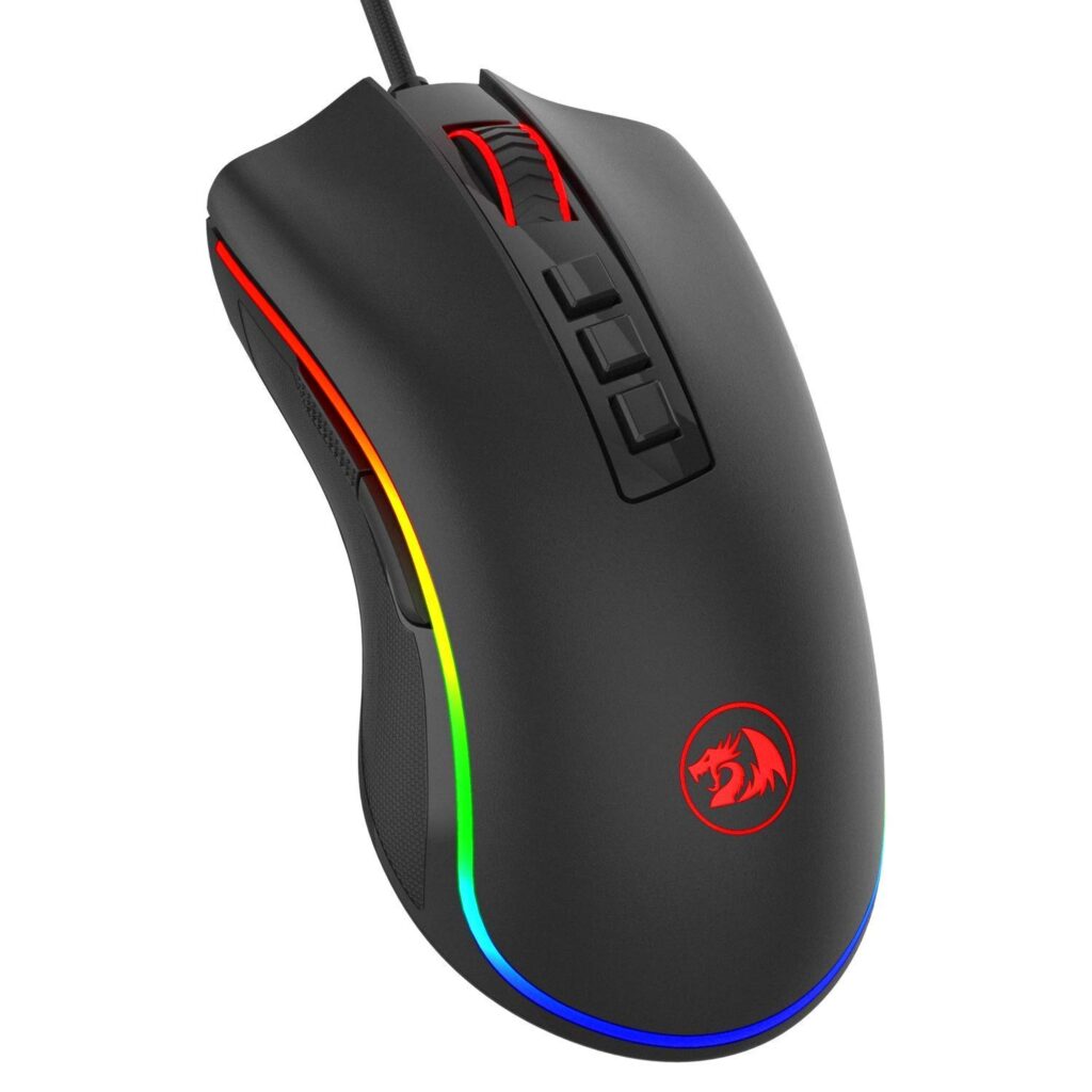 Redragon Cobra M711 USB Wired 10000 DPI Gaming Mouse with 7 Programmable Buttons and 16.8 Million Chroma RGB Color Backlight (Black)