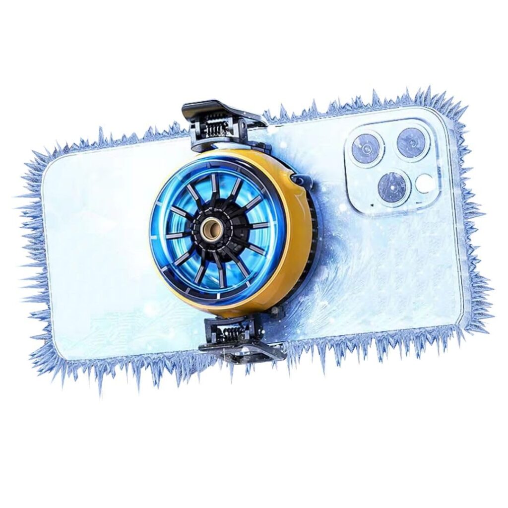Tukzer Phone Cooler Gaming Fan, Fast Cooling, Compact, Mobile Phone Radiator Accessories for iPhone, Smartphones for Games, Live Streaming, Watching Shows, Applicable Mobile Phone Width 2.28-3.86inch
