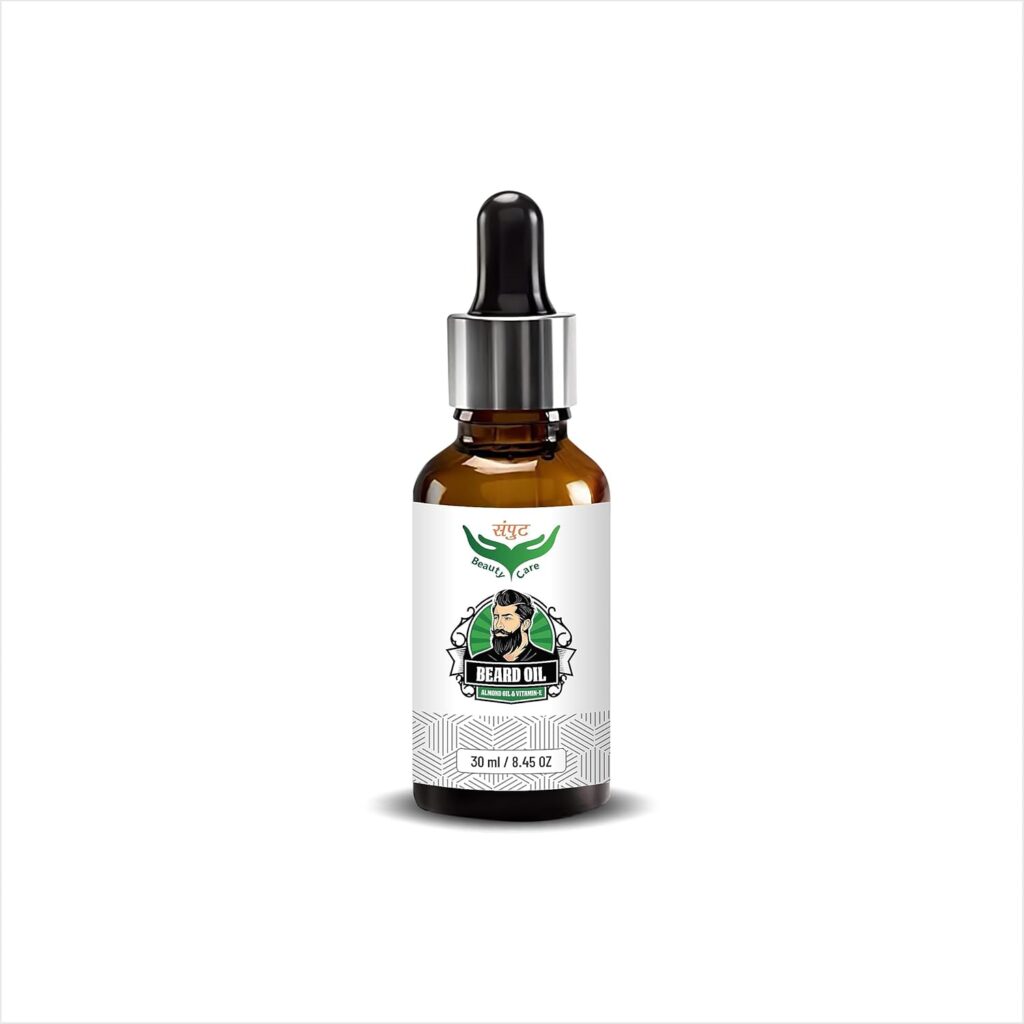 Beard Oil for Growing Beard Faster with Almond Oil & Vitamin E Best Beard Growth Oil for Men, Nourishes & Strengthens