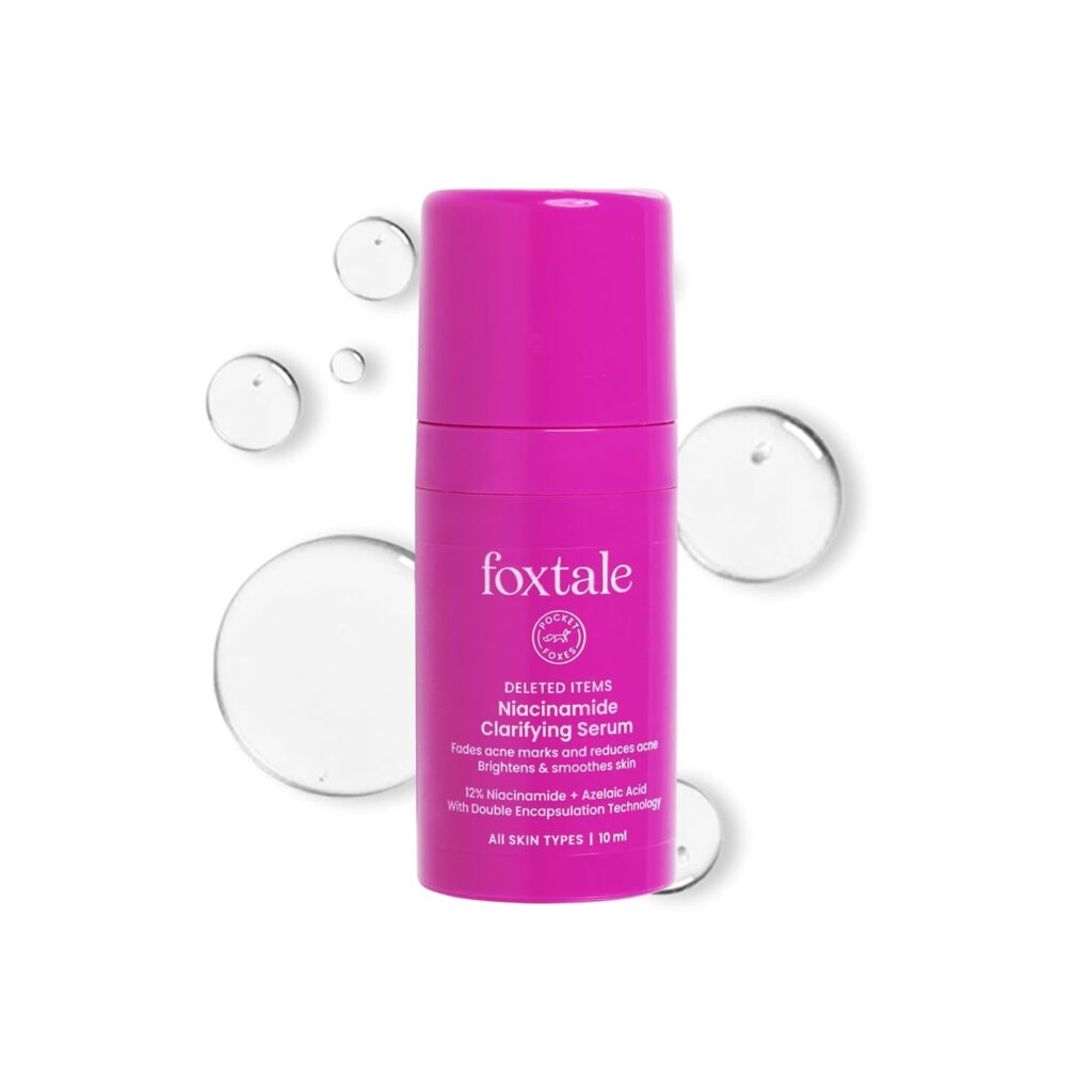 Foxtale 12% Niacinamide Face Serum with Azelaic Acid for Oil Control & Brightening | Reduces Acne, Blemishes & Acne Marks | Brightens & Smoothens Skin | Face Serum for Women & Men | 10 ml