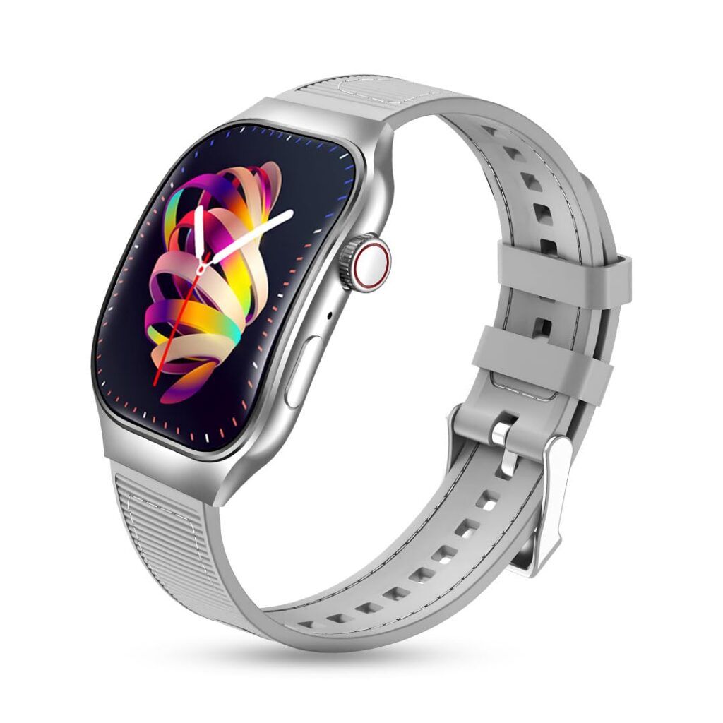 GameSir Newly Launched Fitrivo SmartWatch 2.01" Curved AMOLED Display, Bluetooth Calling, IP67, 100+ Watch Faces, Crown Control, 100+ Sports Modes, Health Tracking for Men & Women (Grey)