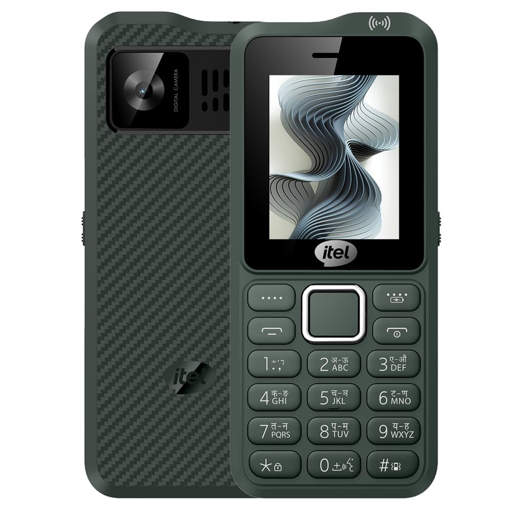 Itel Kingsignal Keypad Mobile Phone | Stronger Signal |1500 mAh 33 Days Standby Super Battery | Type C Charger | KingVoice | Wireless FM with Recording | Auto Call Recording |Kevlar Texture|ArmyGreen