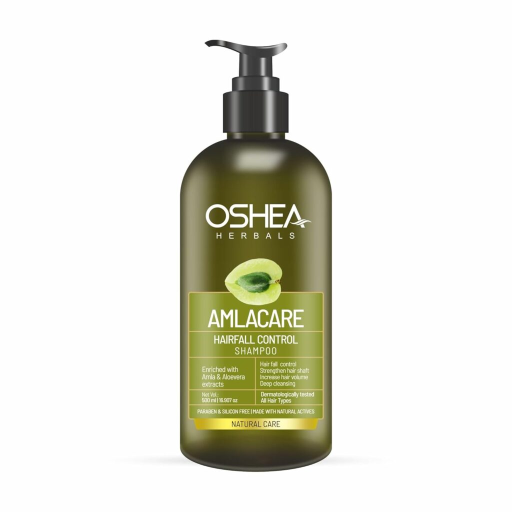 Oshea Herbals Natural Amlacare Hairfall Control Shampoo | Deep Cleansing, Increase Hair Volume with Controlled Hairfall & Strengthens Hair Shaft | Enriched with Amla & Aloe vera Extracts - 300 ml (500 ml (Pack of 1))