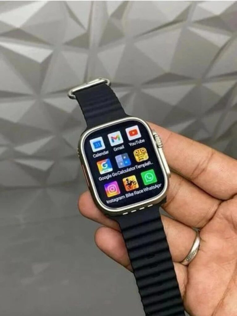 T800 Ultra Smart Watch, 1.85-inch Digital Display, Fitness Tracker with Heart Rate Monitor, GPS, Black