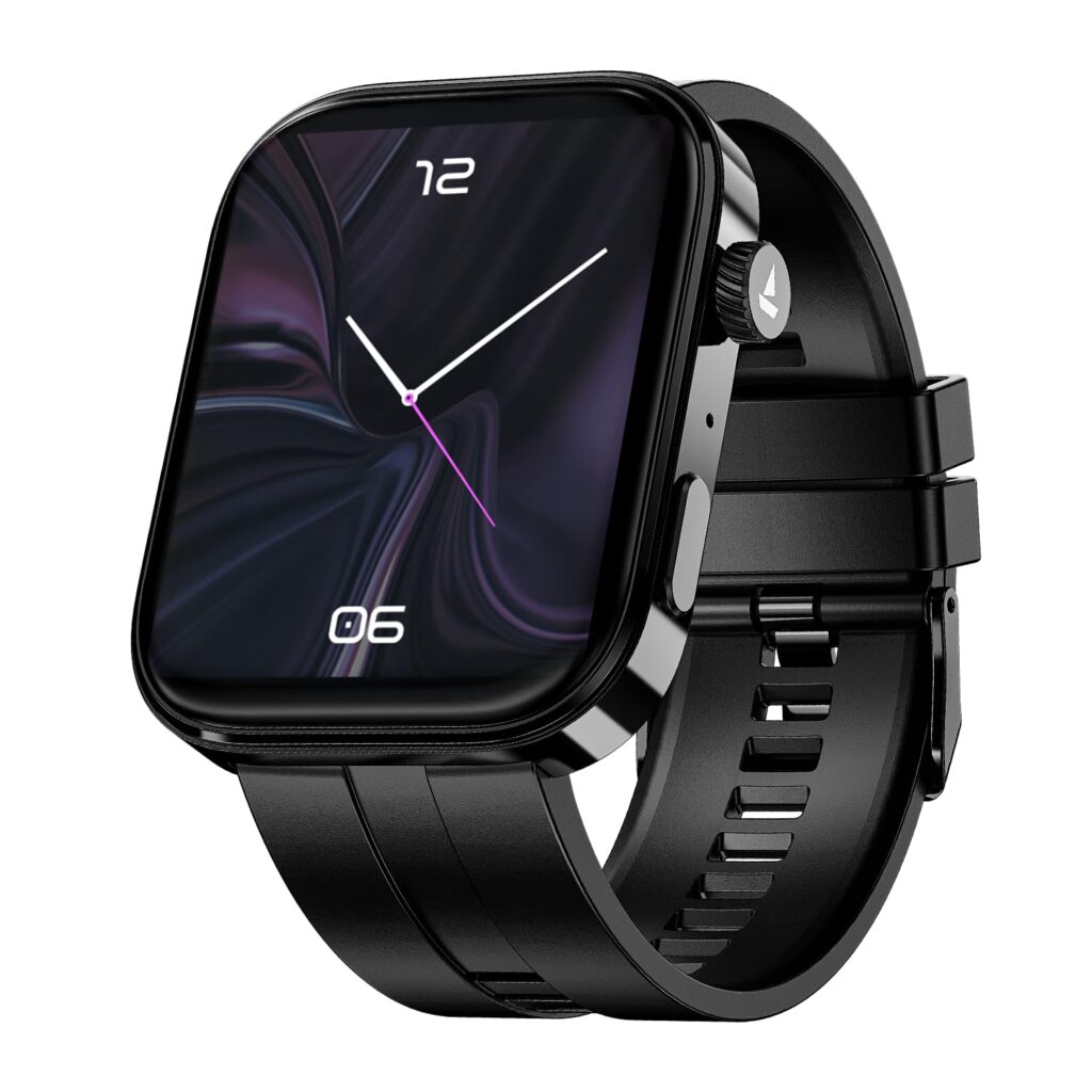 Boat Chrome Endeavour, 1.96” (4.97 cm) AMOLED Display, AI Coach Health Insights, Advanced S1 Processor, Auto Heart Rate, HRV, VO2 Max, Stress, TBT, IP68, Smart Watch for Men & Women (Active Black)