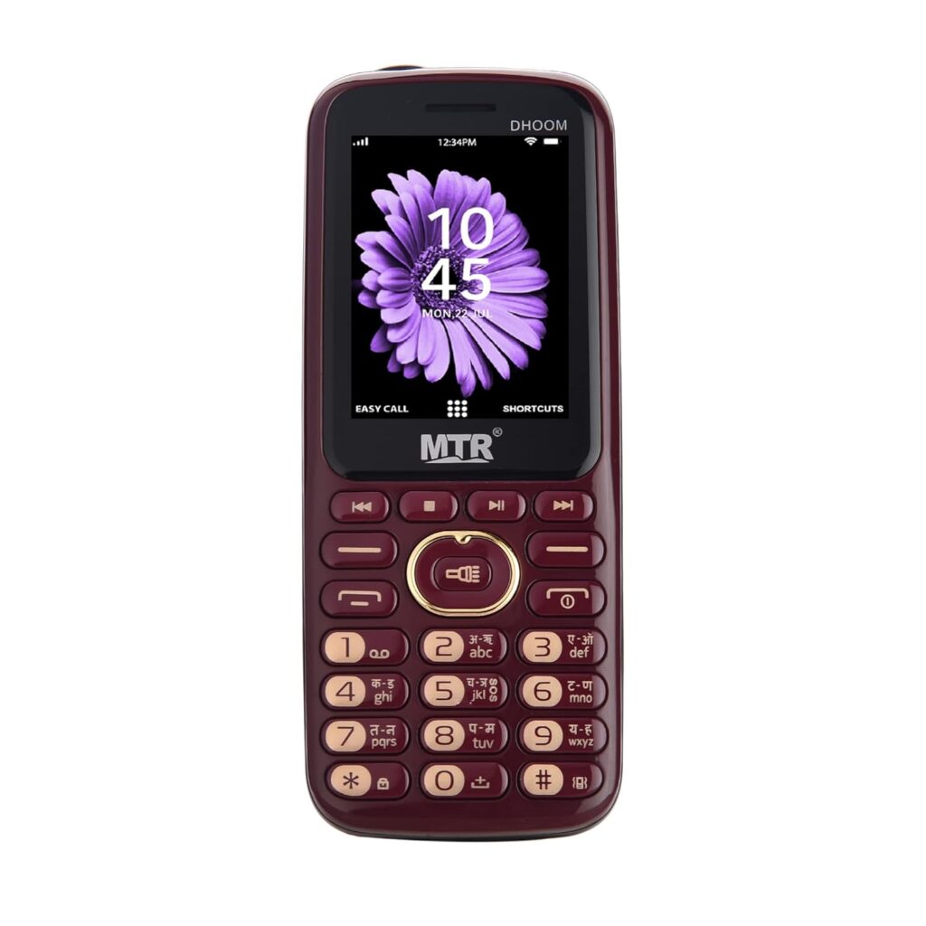 MTR DHOOM (Maroon) Phone with 2.4 INCH Display,3000 MAH Battery,Voice Call Recording,Contains Many Indian Language,Vibration