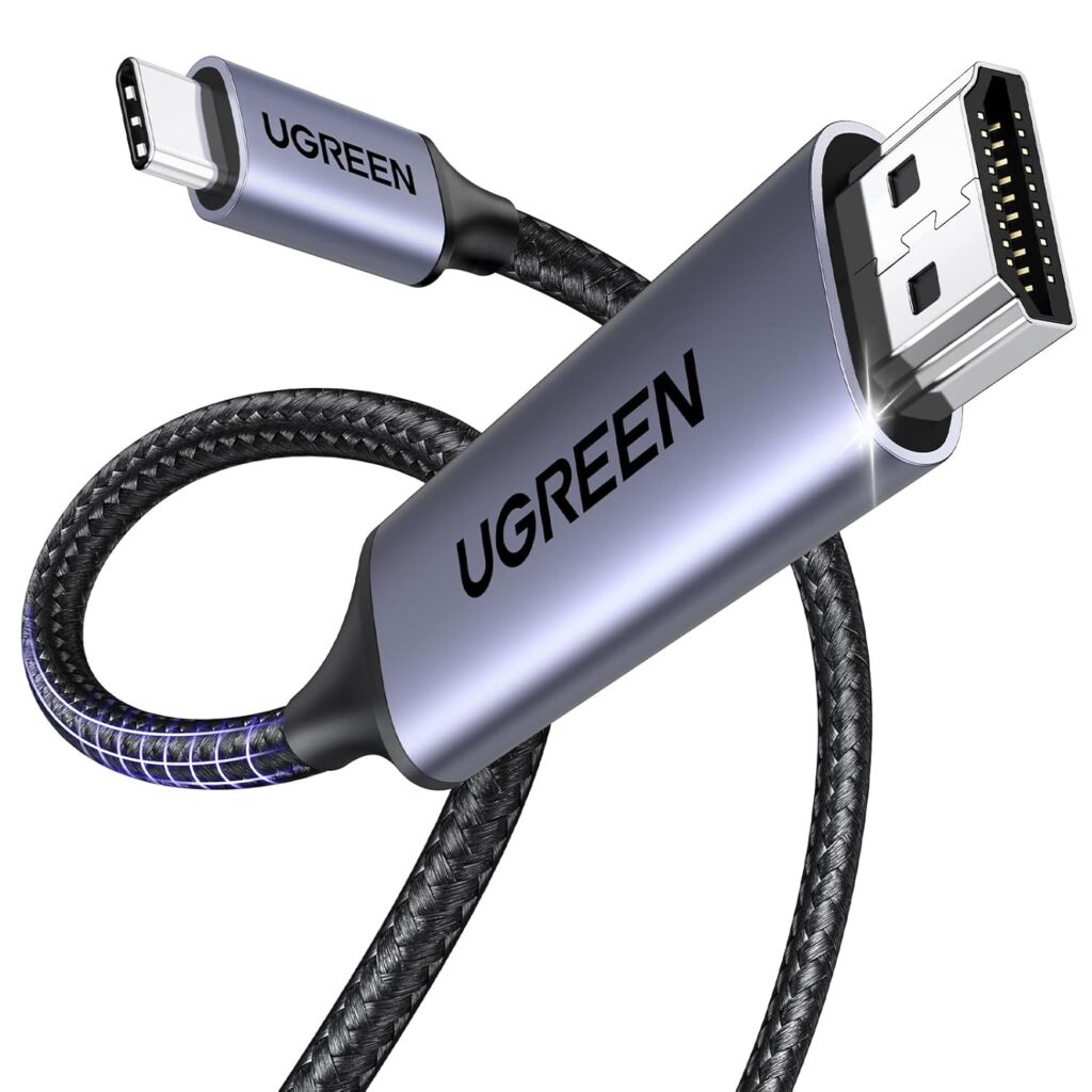 UGREEN 4K@60Hz USB C to HDMI Cable 1M, Type C Thunderbolt 4/3 Video Adapter for Home Office Compatible with iPhone 16/15 Pro Max Plus, MacBook Pro Air iPad Pro, XPS, Galaxy S24, Steam Deck