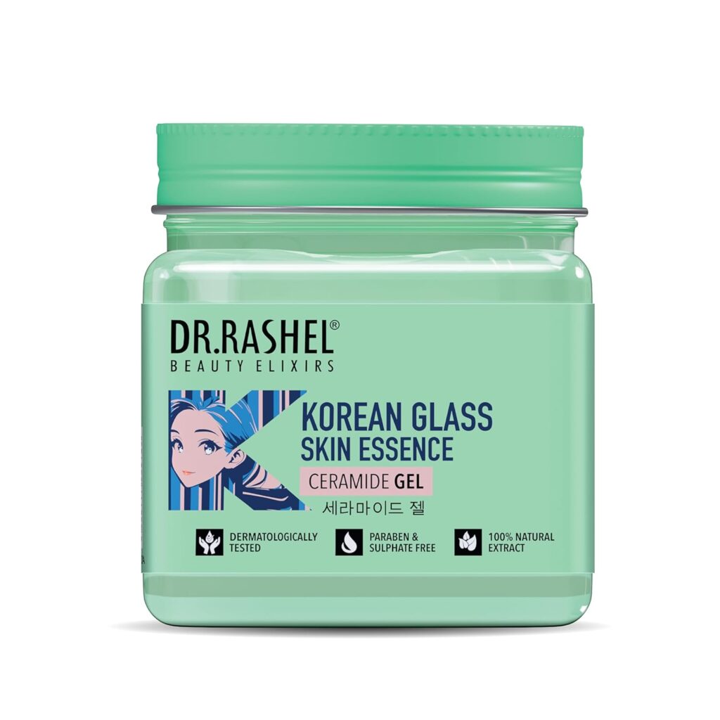 DR.RASHEL Korean Glass Skin Gel | With Ceramide and Rice water | Lightweight Hydrating Gel | Brightening & Pore Minimizing | Radiant Smooth Skin Care | 380ml
