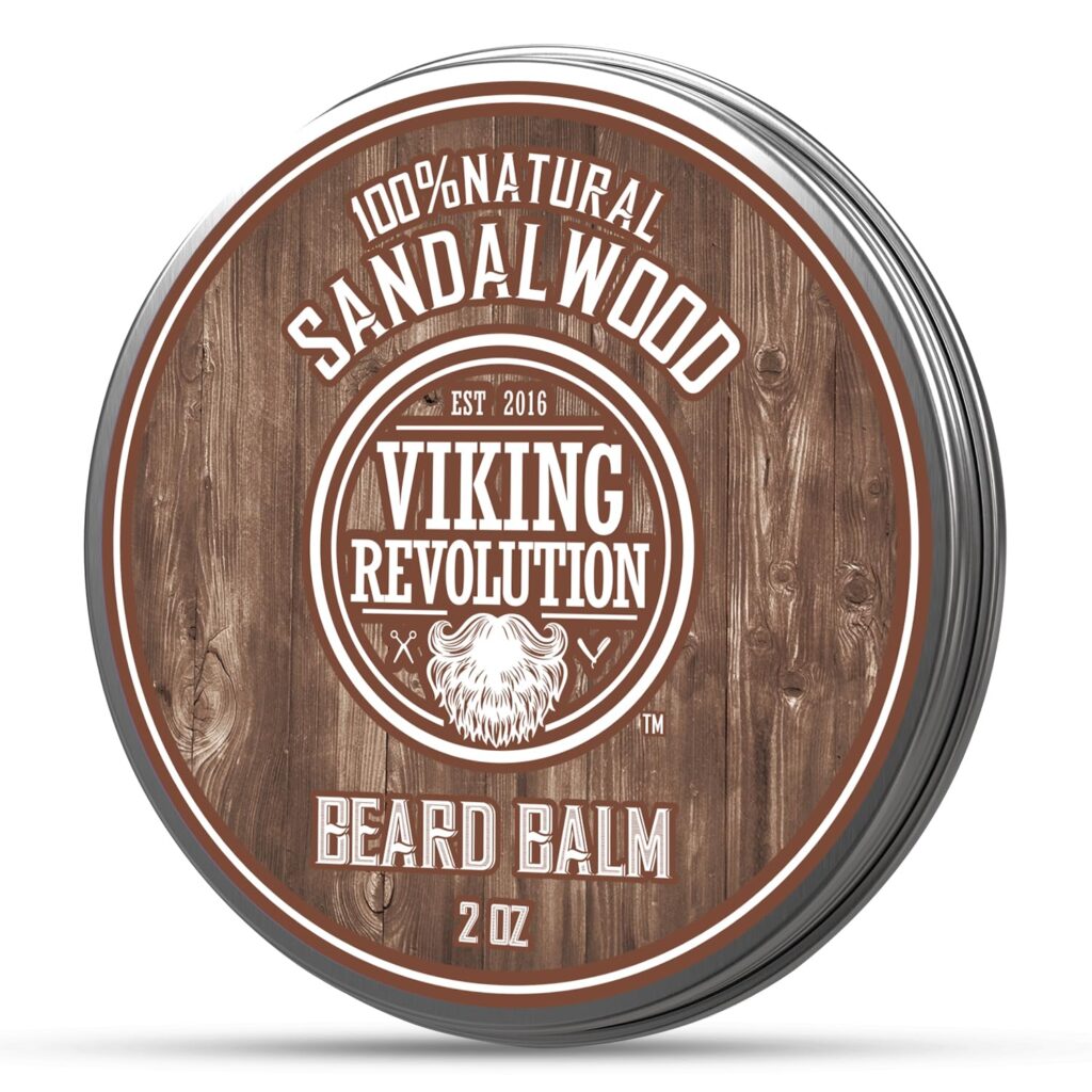 BEST DEAL Beard Balm with Sandalwood Scent and Argan & Jojoba Oils - Styles, Strengthens & Softens Beards & Mustaches - Leave in Conditioner Wax for Men by Viking Revolution