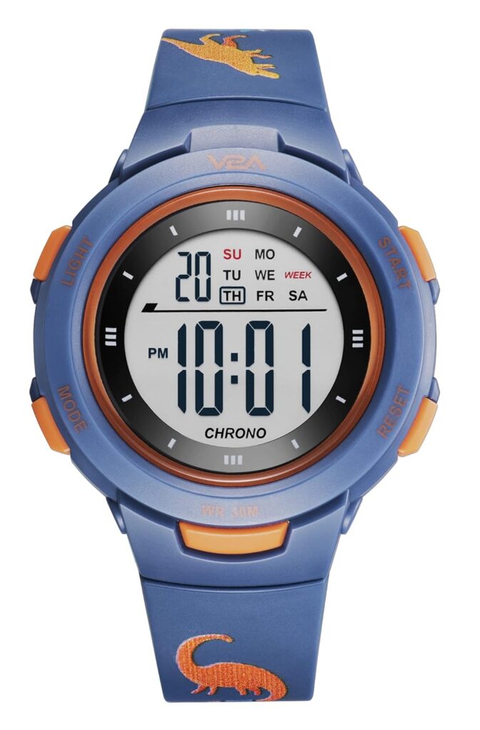 V2A Kids Watch - Waterproof Multi-Functional Digital Sports Watch for Ages 5-13, 30M Water Resistance, Gift for 5-10 Year Olds