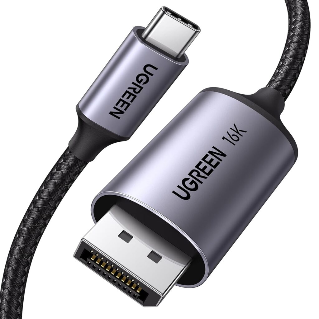 UGREEN 16K@30Hz Unidirectional USB C to DisplayPort 2.1 Cable 1M 8K 120Hz 4K 240Hz HDR Type C Thunderbolt 4/3 Compatible with MacBook Dell XPS Odyssey iPad Pro Air Surface iPhone 16/15 Series Galaxy