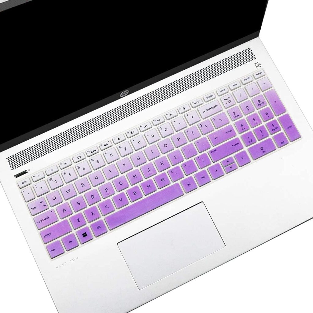 Premium Laptop Keyboard Cover Protector for HP 15.6 inches BF Laptop - GR Purple